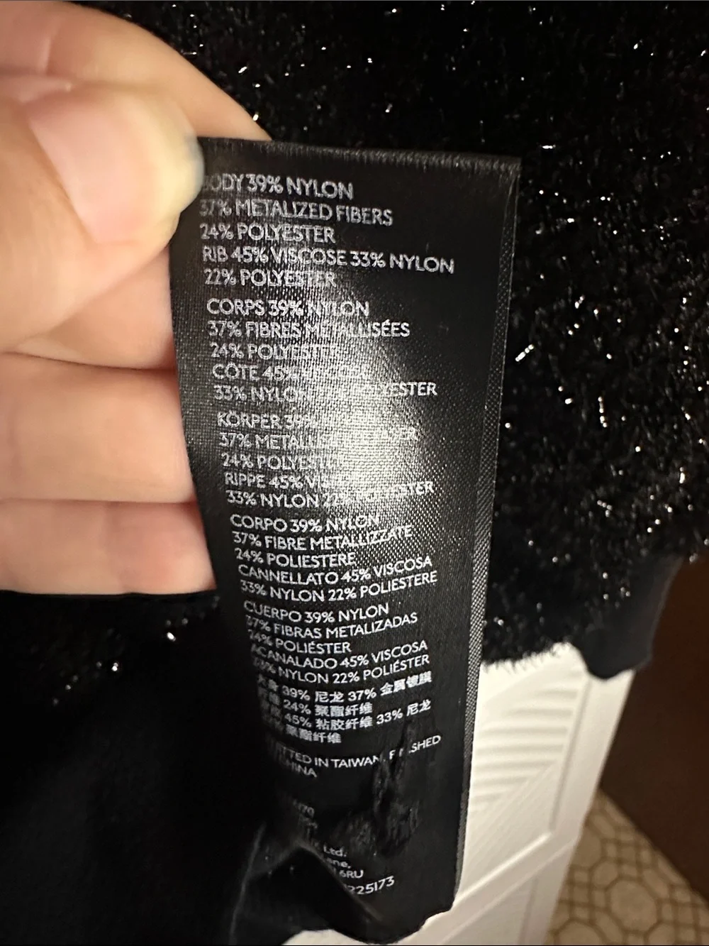 Anthropologie Black Sparkle Crewneck Sweater